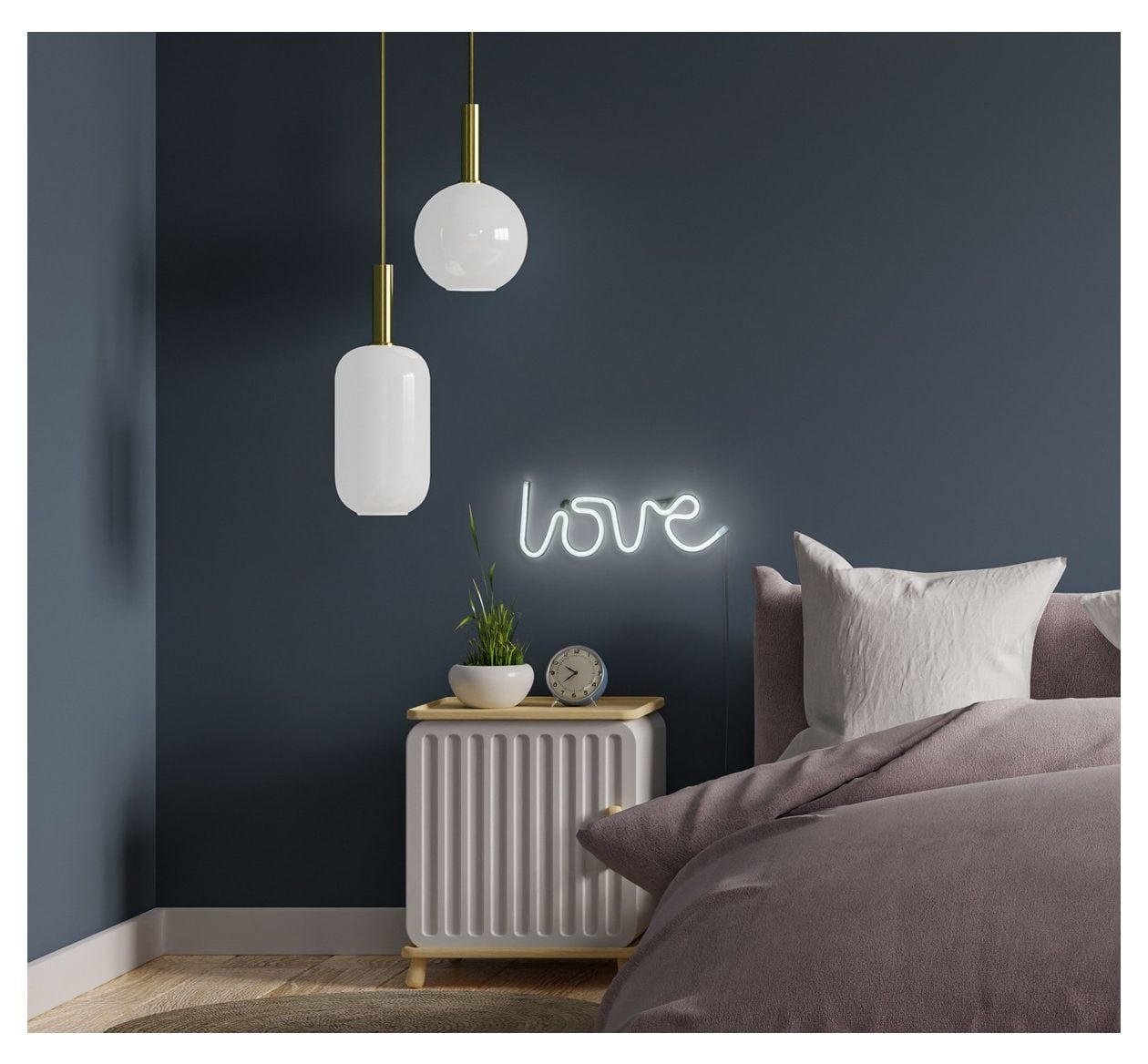 Neon Wall Light Love LED Weiß USB 