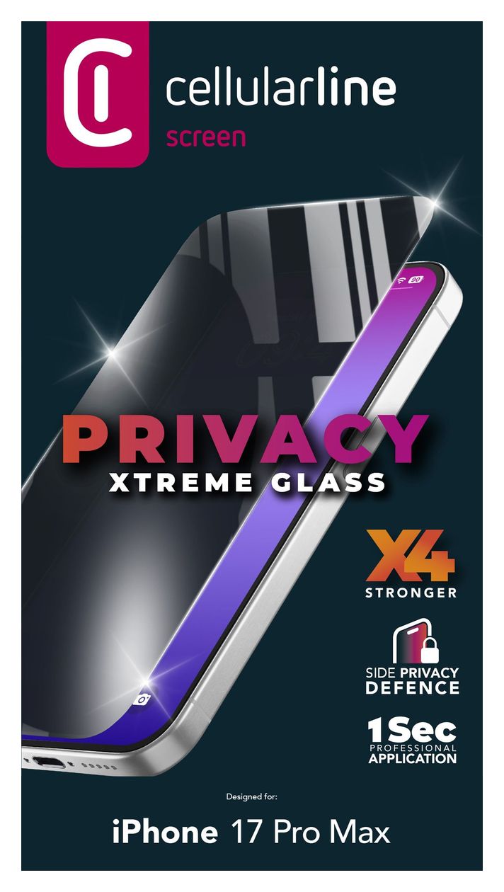 Privacy Xtreme Glass Klare Bildschirmschutzfolie gehärtetes Glas für  Apple iPhone 17 Pro Max Abnutzungsresistent, Tropfsicher, Schlagfest, Kratzresistent, Schockresistent 