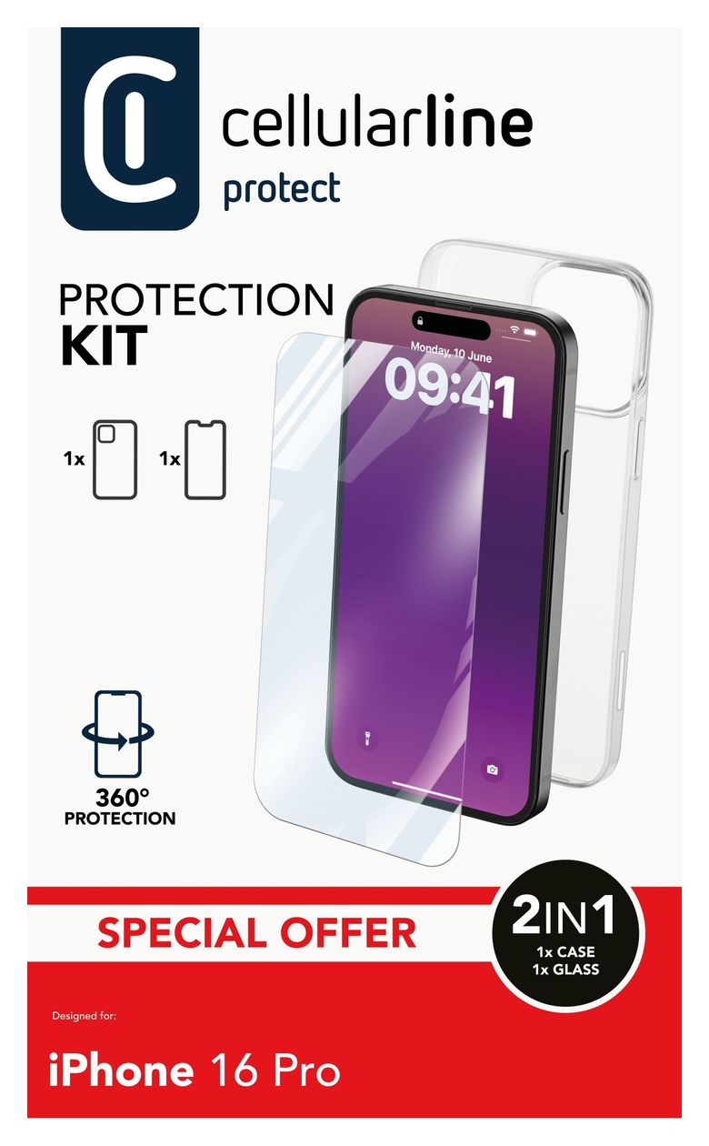 Protection Kit Cover für Apple iPhone 16 Pro  (Transparent) 