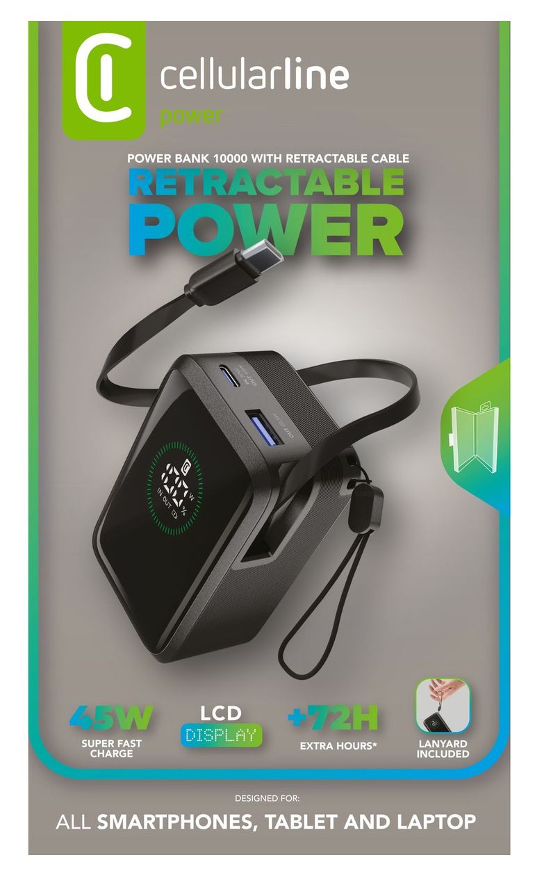 Roller 10000 mAh Powerbank USB Typ-C  (Schwarz) 