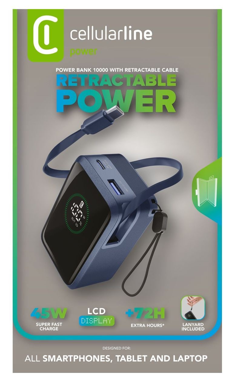 Roller 10000 mAh Powerbank USB Typ-C  (Blau) 