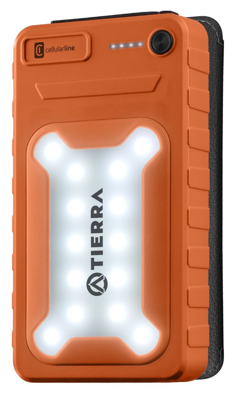 SOLAR POWER BANK PRO 4 ETFE SOLARPANELS 1.5W 10000 MAH 20W DOPPEL USB A+C ANSCHLUSS ORANGE 