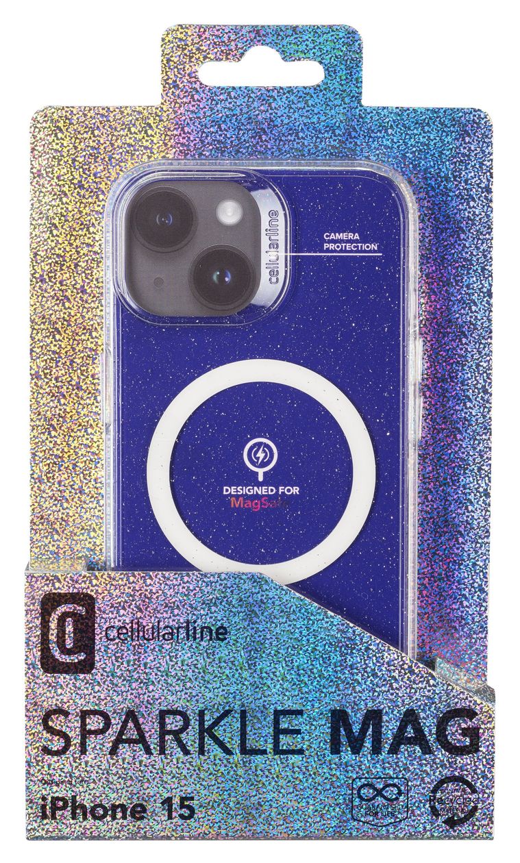 Sparkle Mag Cover für Apple iPhone 15  (Transparent) 