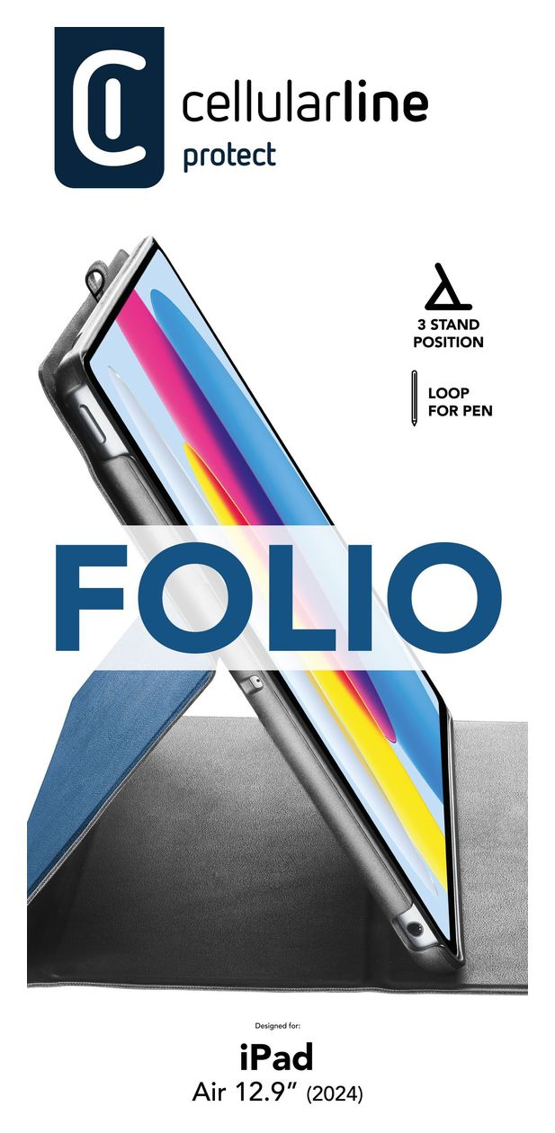 Stand Folio aus Kunstleder für Apple iPad Air 13 Zoll und iPad Pro 12.9 Zoll bis 33 cm (13") (Blau) 