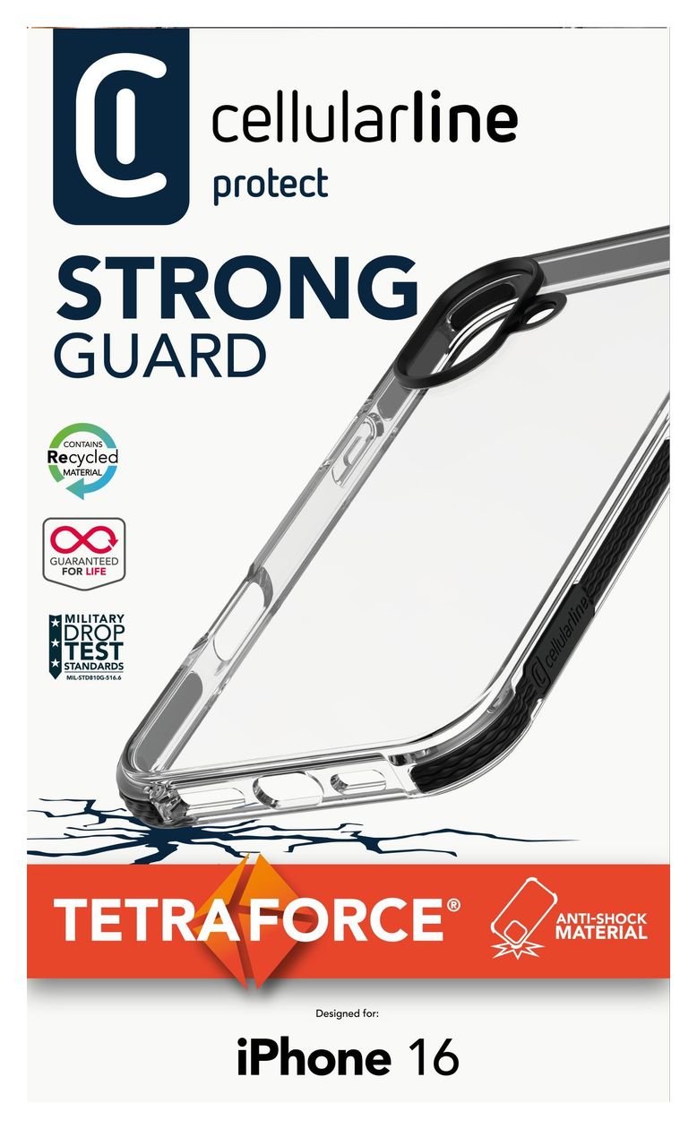 Tetra Force Strong Guard Cover für Apple iPhone 16  (Schwarz) 