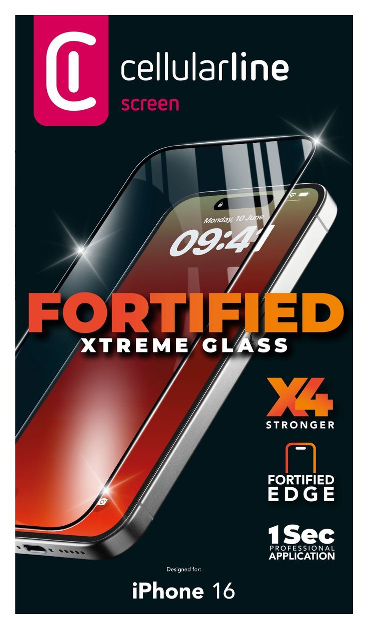 Xtreme Glass Klare Bildschirmschutzfolie gehärtetes Glas für  Apple iPhone 16 Fallbeständig, Schlagfest, Kratzresistent 