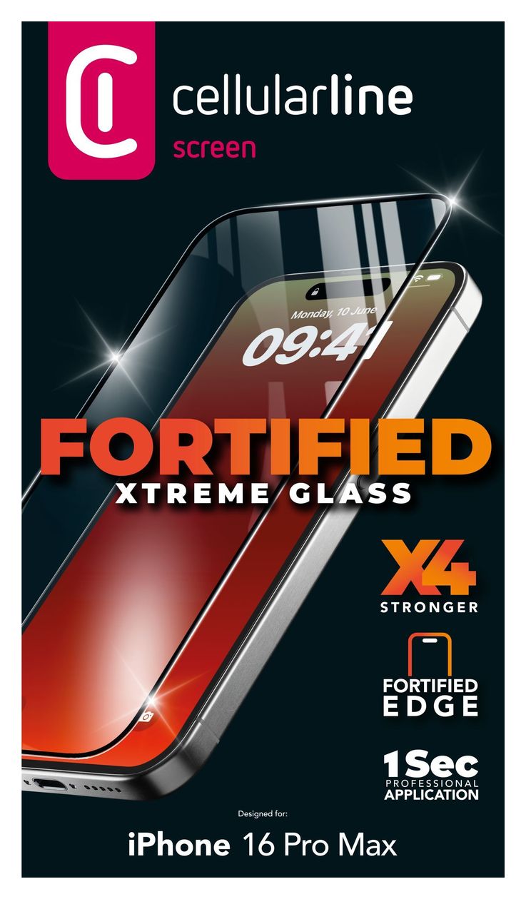 Xtreme Glass Klare Bildschirmschutzfolie gehärtetes Glas für  Apple iPhone 16 Pro Max Fallbeständig, Schlagfest, Kratzresistent 