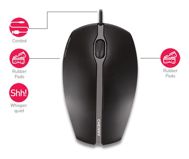 Gentix Silent 1000 DPI Büro Maus Optisch  (Schwarz) 