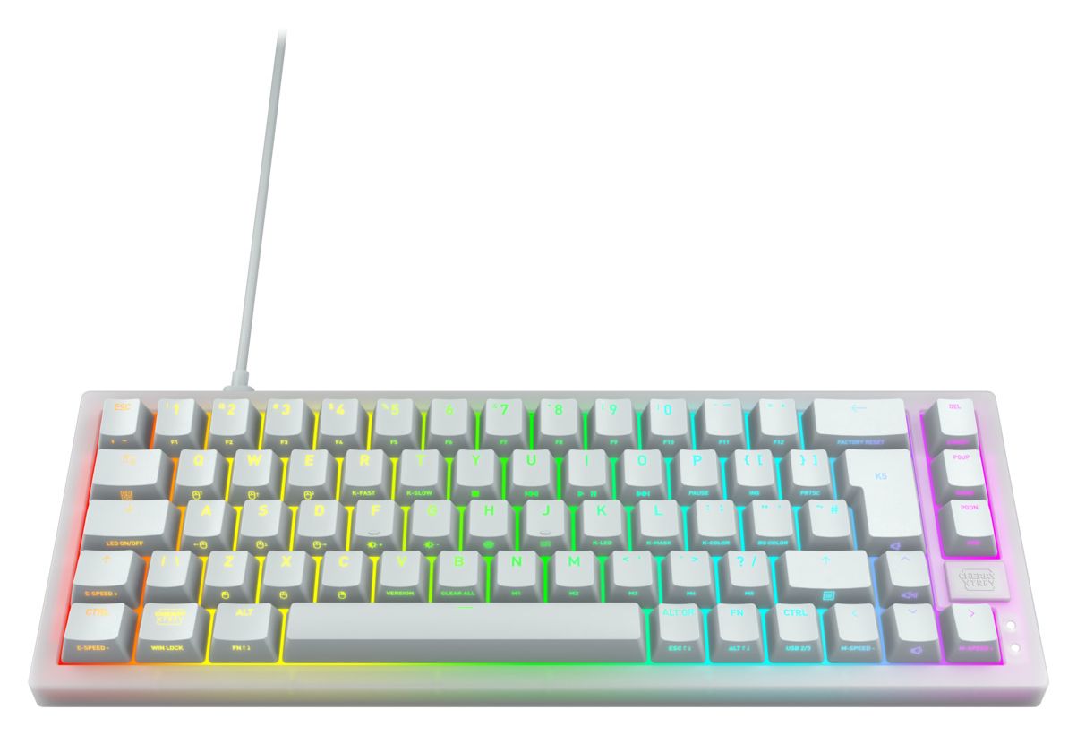 K5V2 Compact RGB-LED Gaming Tastatur USB  (Weiß) 