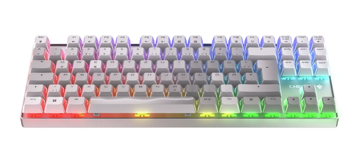 MX8.2 TKL Wireless XAGA RGB-LED Gaming Tastatur USB + RF Wireless + Bluetooth 2.4 GHz  (Weiß) 