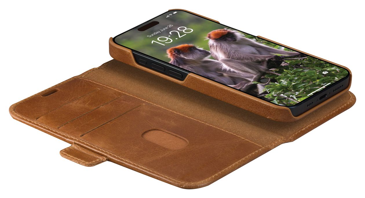 Lynge Folio für Apple iPhone 17e/16e/15/14/13  (Braun) 