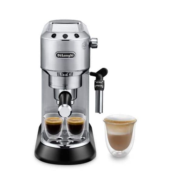 Dedica Style Barista Bundle EC685.M & KG521.M Siebträger Siebträger Siebträger Kaffeemaschine 15 bar 1300 W  (Schwarz, Silber) 