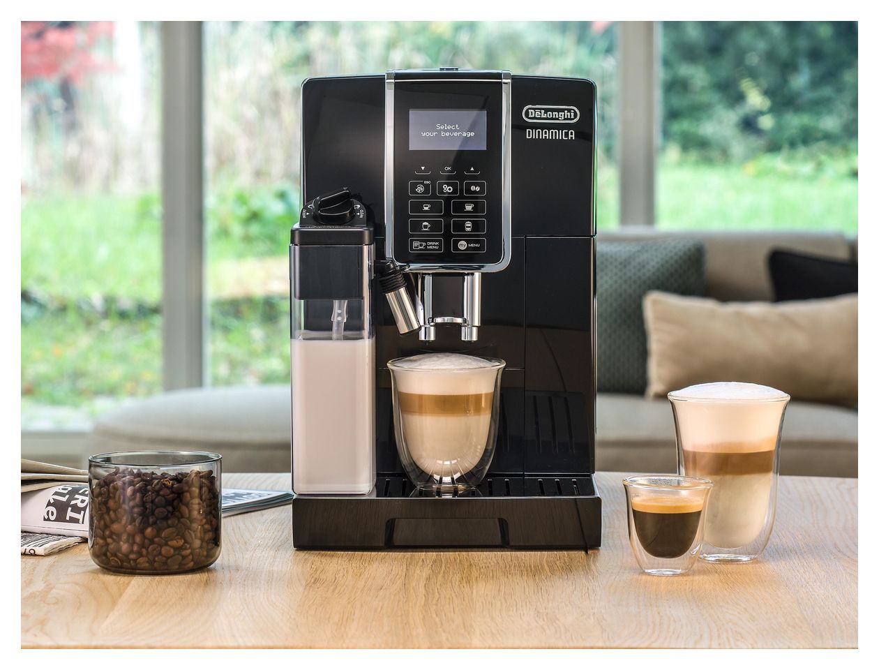 Dinamica ECAM356.57.B Kaffeevollautomat 15 bar 300 g AutoClean  (Schwarz) 