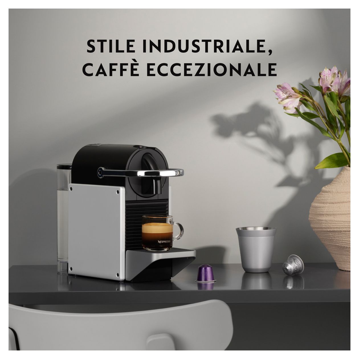 EN127.S Pixie Nespresso Kapselmaschine 19 bar 1,0 l (Schwarz, Grau, Silber) 