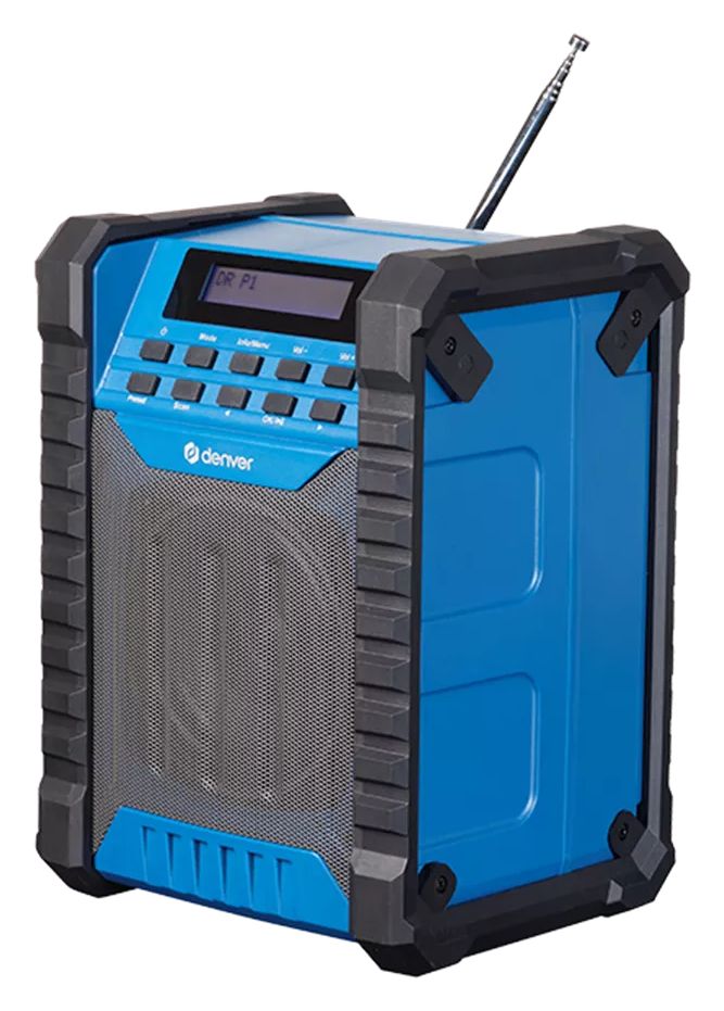 WRD-60 Bluetooth DAB, DAB+, FM Radio Tragbar Spritzwassergeschützt IP54  (Schwarz, Blau) 