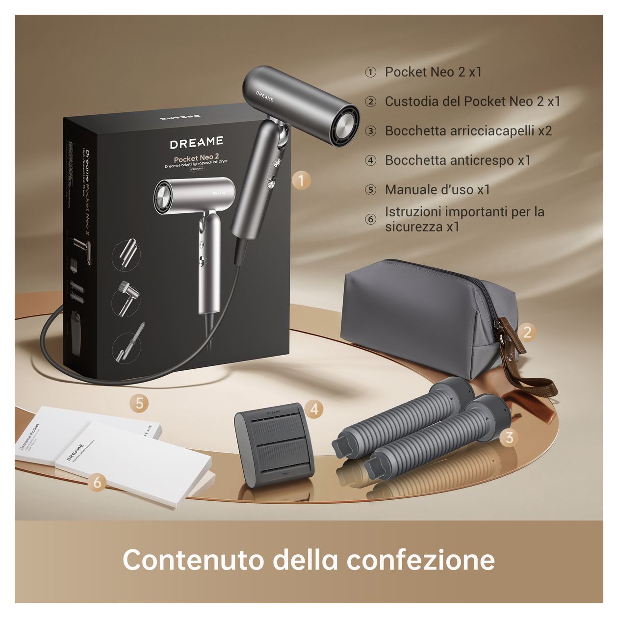 Pocket Neo 2 Haartrockner 1300 W  (Grau) 