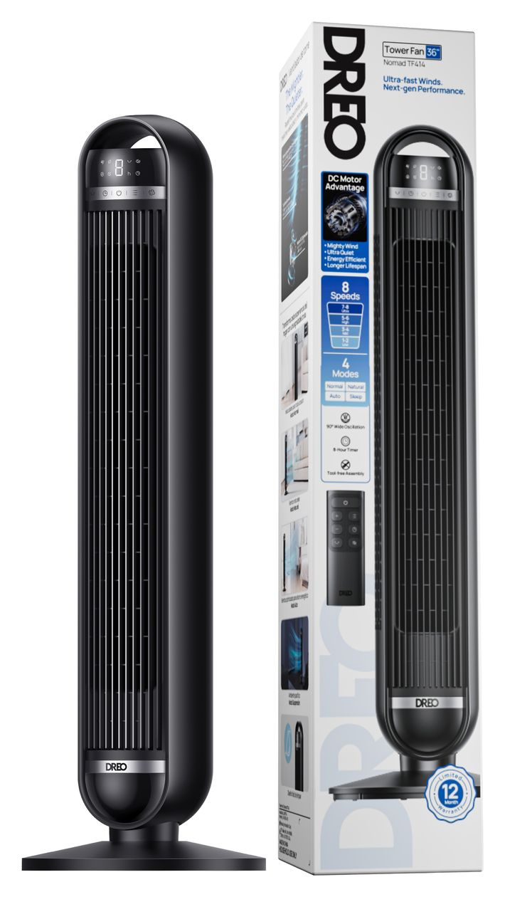 DR-HTF014 Nomad One Turmventilator Stand 25 dB  (Schwarz) 