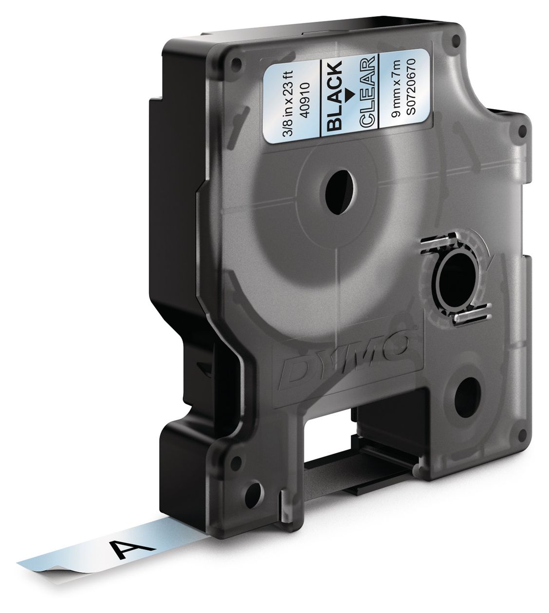 DYMO Original D1-Etikettenband | schwarz auf transparent | 9 mm x 7 m | selbstklebendes Etikettenband | für LabelManager-Beschriftungsgerät 