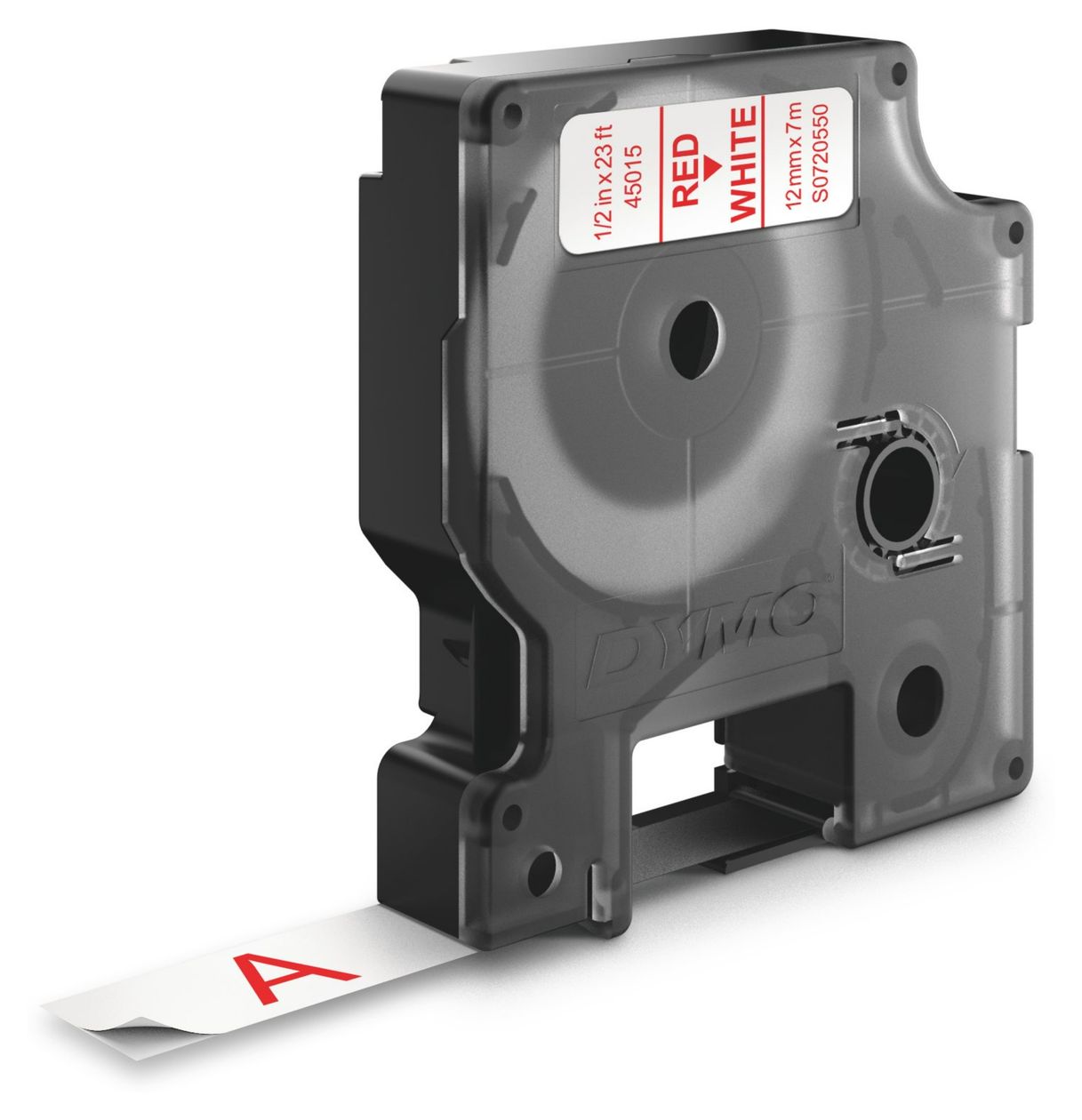 DYMO Original D1-Etikettenband | rot auf weiß | 12 mm x 7 m | selbstklebendes Schriftband | für LabelManager-Beschriftungsgerät 