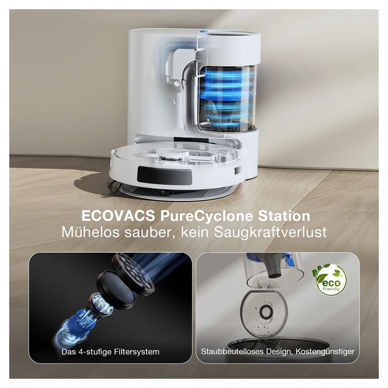 Deebot N20 Plus Saugroboter nass/trocken 300 min Akku  (Weiß) 