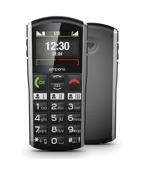 SimpliCity V27 4G Smartphone 5,08 cm (2 Zoll) Single SIM  (Schwarz, Silber) 