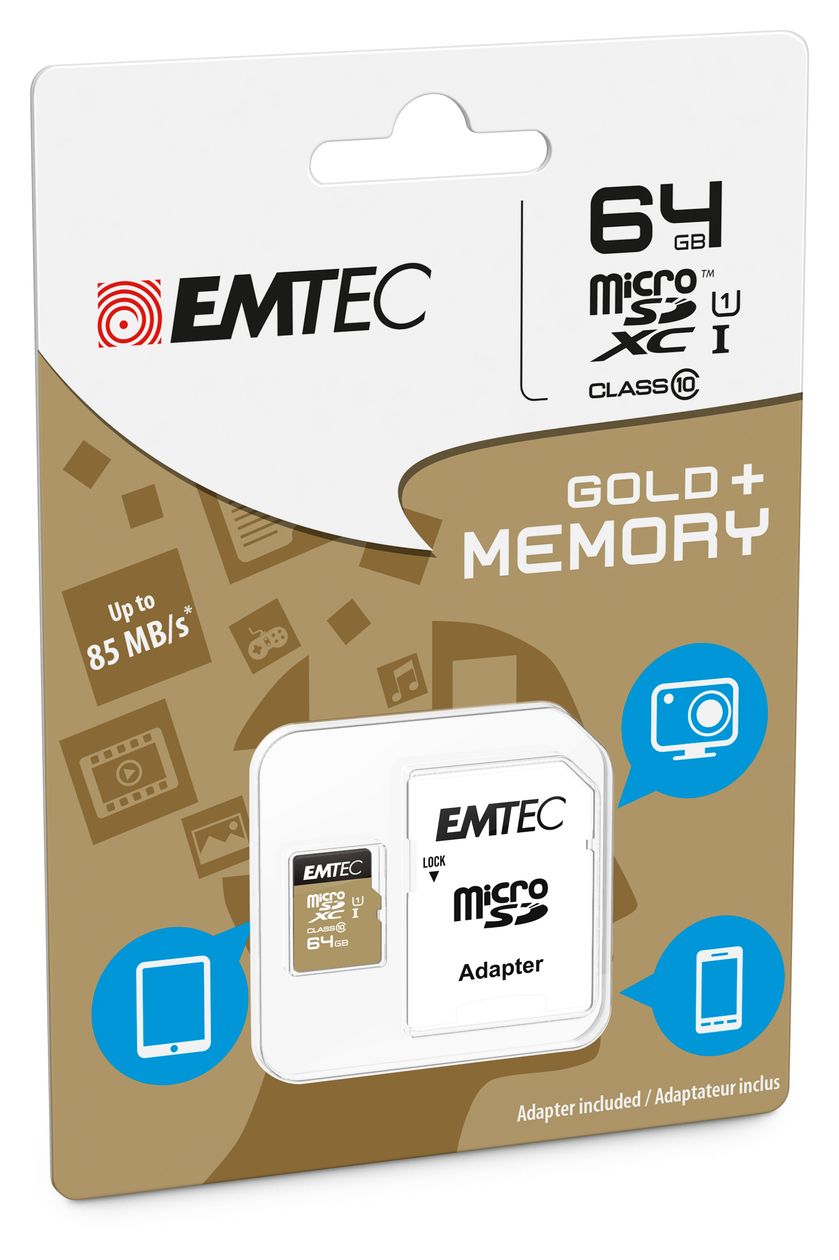 ECMSDM64GXC10GP MicroSDXC Speicherkarte 64 GB Klasse 10 