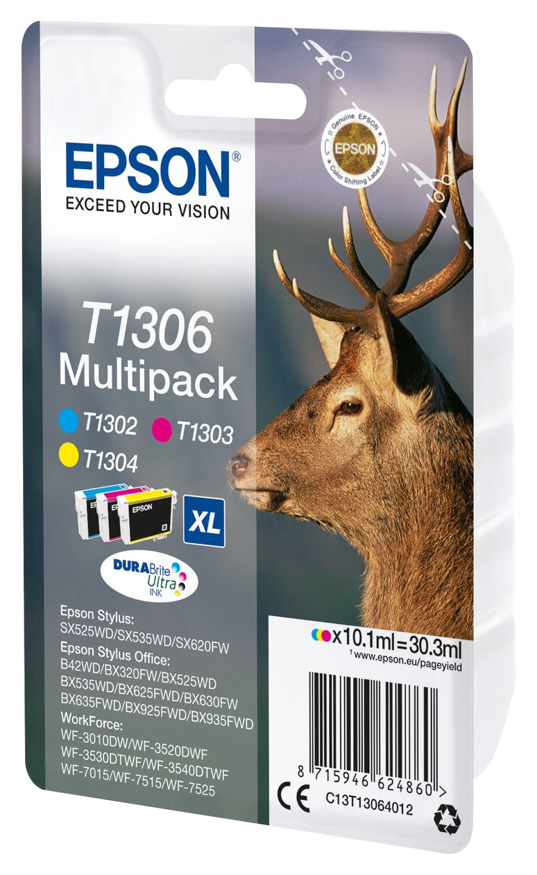 T1306 C13T13064012 originale Druckerpatronen Cyan, Magenta, Gelb 10,1 ml 