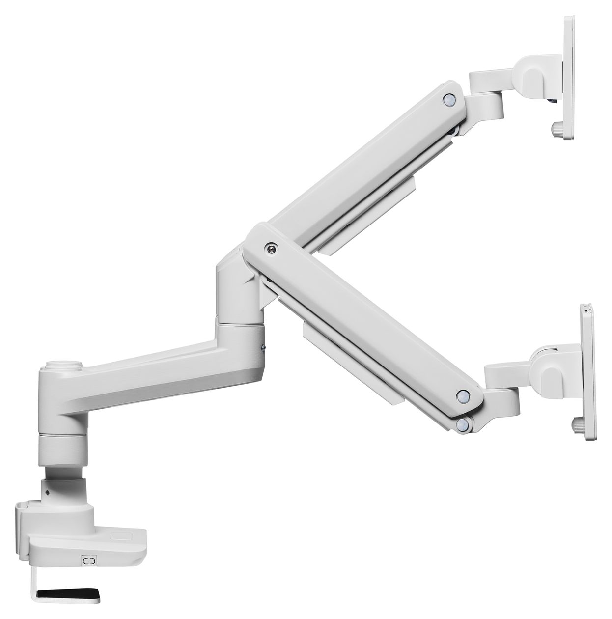 17"-35" Schwerlast-Doppelmonitor-Schreibtischhalterung, Weiß 