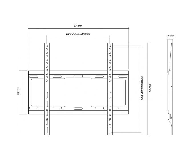 650310 Wand Halterung bis 139,7 cm (55") 40 kg 