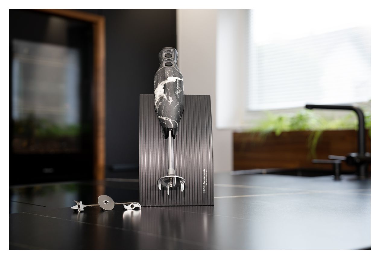 Design Edition Marmor/Schwarz Zauberstab Stabmixer 200 W (Schwarz, Marmorfarbe) 