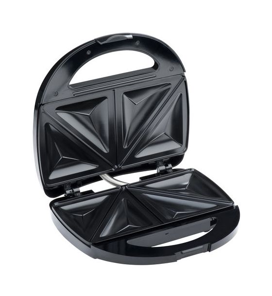 Acado Sandwichmaker 750 W für 4 Sandwiches  (Schwarz, Edelstahl) 