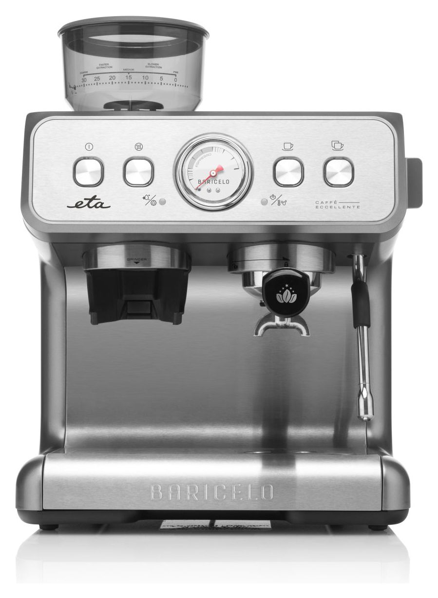 Baricelo Siebträger Kaffeemaschine 15 bar 1550 W  (Silber, Edelstahl) 