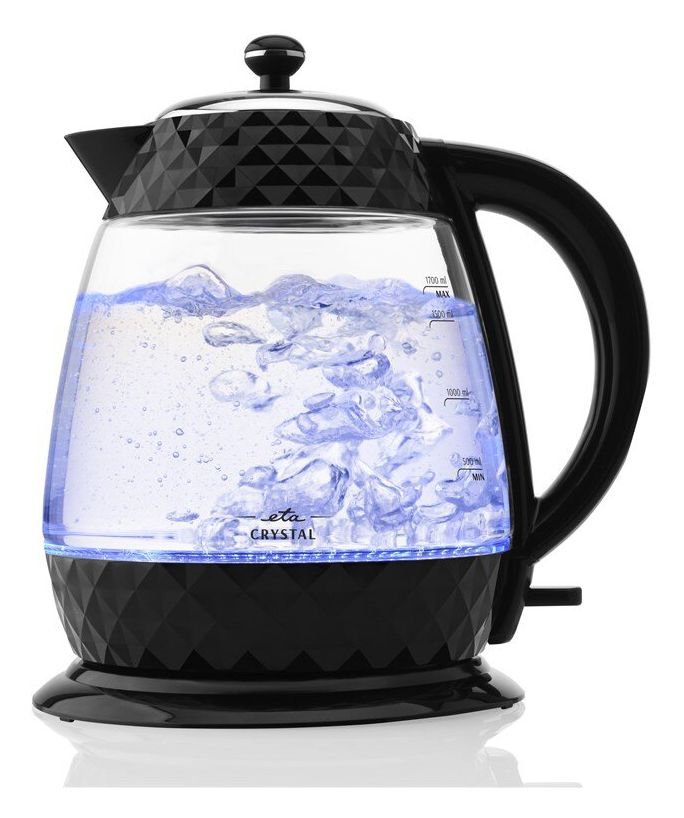 Crystal 1,7 l Wasserkocher 2200 W (Schwarz, Transparent) 