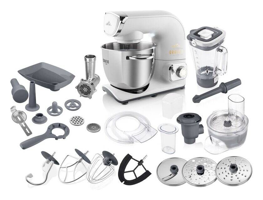 Gratus Evo Max 1500 W Küchenmaschine 5,5 l  (Grau, Edelstahl) 