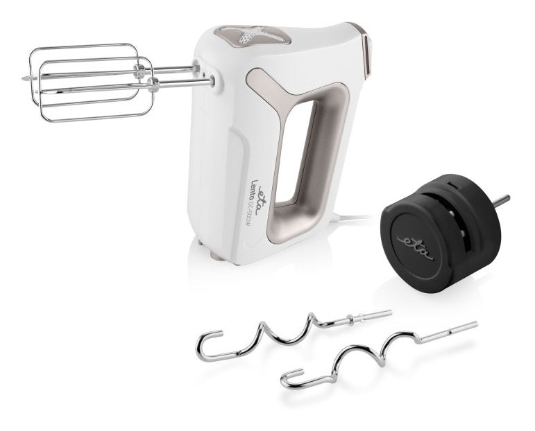 Lento Elements Handmixer 500 W 4 Stufen  (Weiß, Silber) 