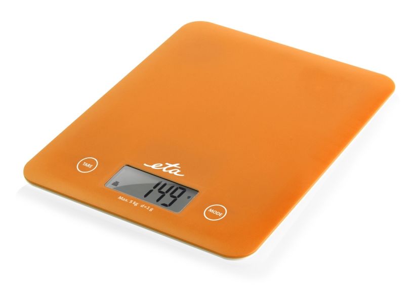 Lori Elektronische Küchenwaage bis 5 kg Genauigkeit 1 g  (Orange) 