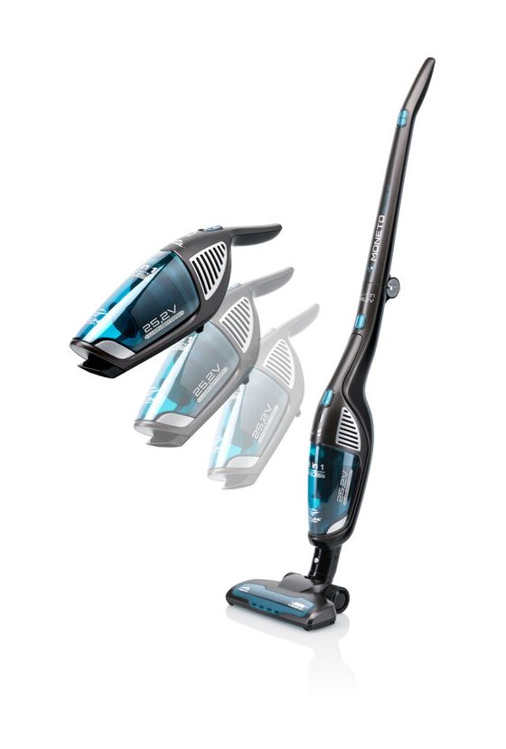 Moneto Aqua Plus Handstaubsauger mit Staubbeutel bis 60 min Laufzeit 25,2 V HEPA  (Schwarz, Grau) 