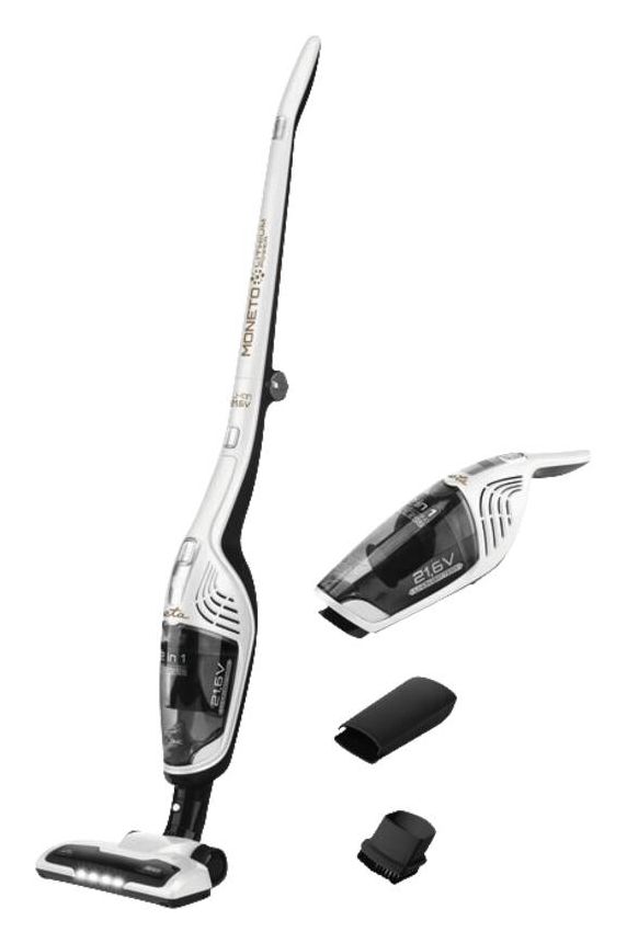 Moneto II Handstaubsauger Beutellos bis 50 min Laufzeit 21,6 V HEPA  (Schwarz, Weiß) 