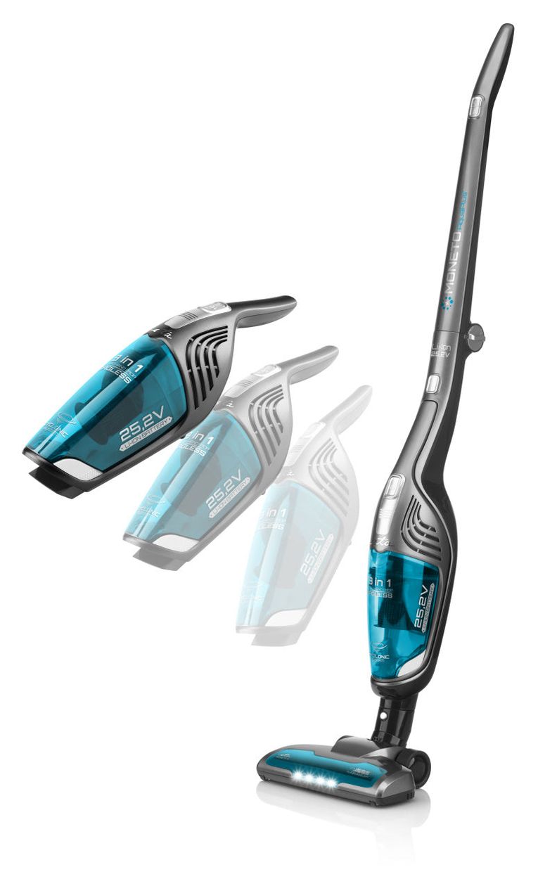 Moneto II Aqua Plus Handstaubsauger Beutellos bis 50 min Laufzeit 25,2 V HEPA  (Blau, Grau) 