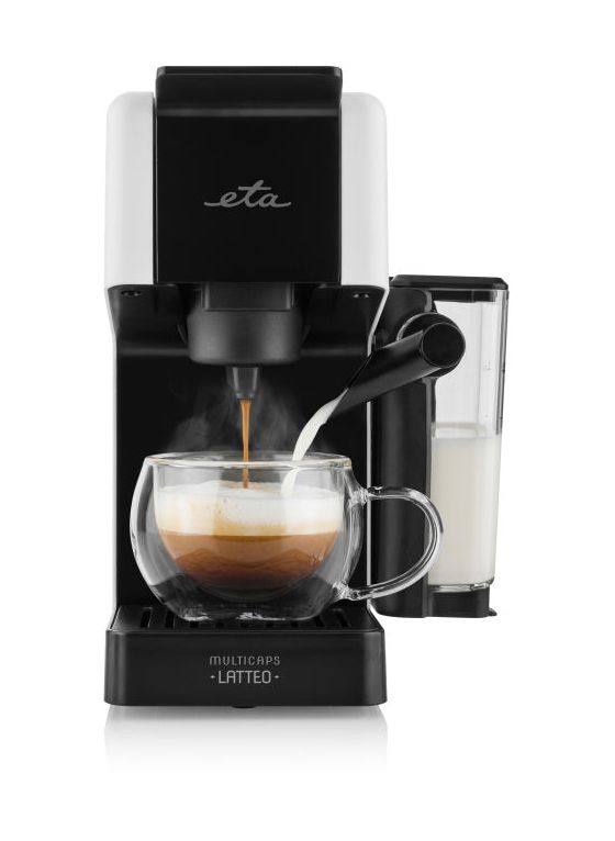 Multicaps Latteo Gemahlener Kaffee/Kaffeekapsel Maschine  (Weiß) 