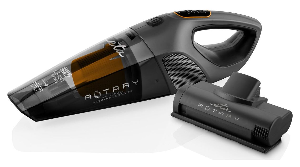 Rotary Handstaubsauger Beutellos bis 30 min Laufzeit 18 V HEPA  (Schwarz) 