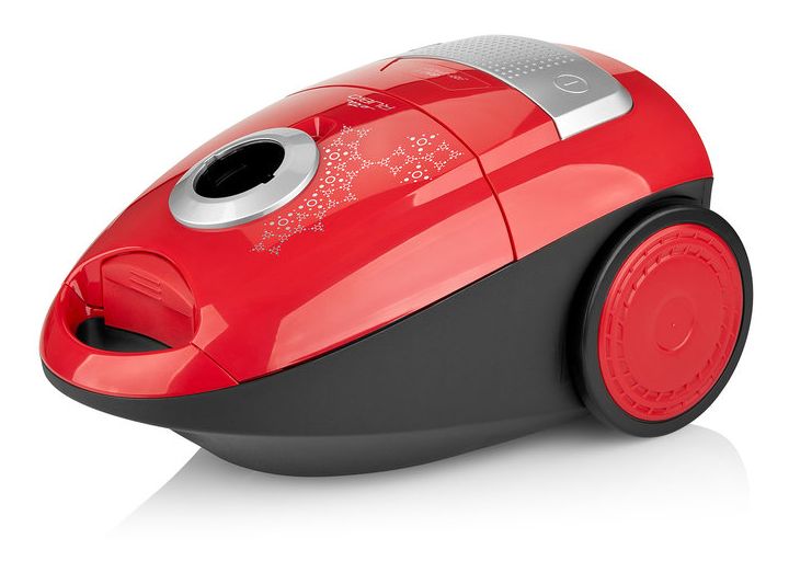Rubio Bodenstaubsauger mit Staubbeutel 850 W HEPA (Schwarz, Rot, Silber) 