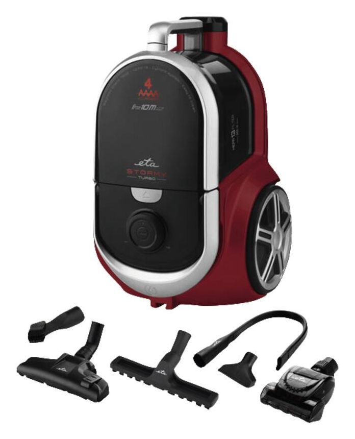 Stormy Turbo Bodenstaubsauger mit Staubbeutel 800 W HEPA  (Schwarz, Rot) 