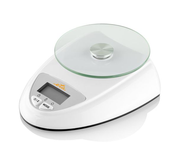 Zori Elektronische Küchenwaage bis 5 kg Genauigkeit 1 g  (Silber, Weiß) 