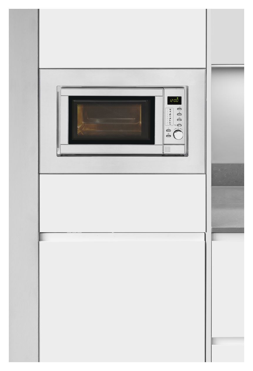 EMW19-7G Einbau-Mikrowelle 1200 W Größe: klein 5 Stufen Grill (Silber) 