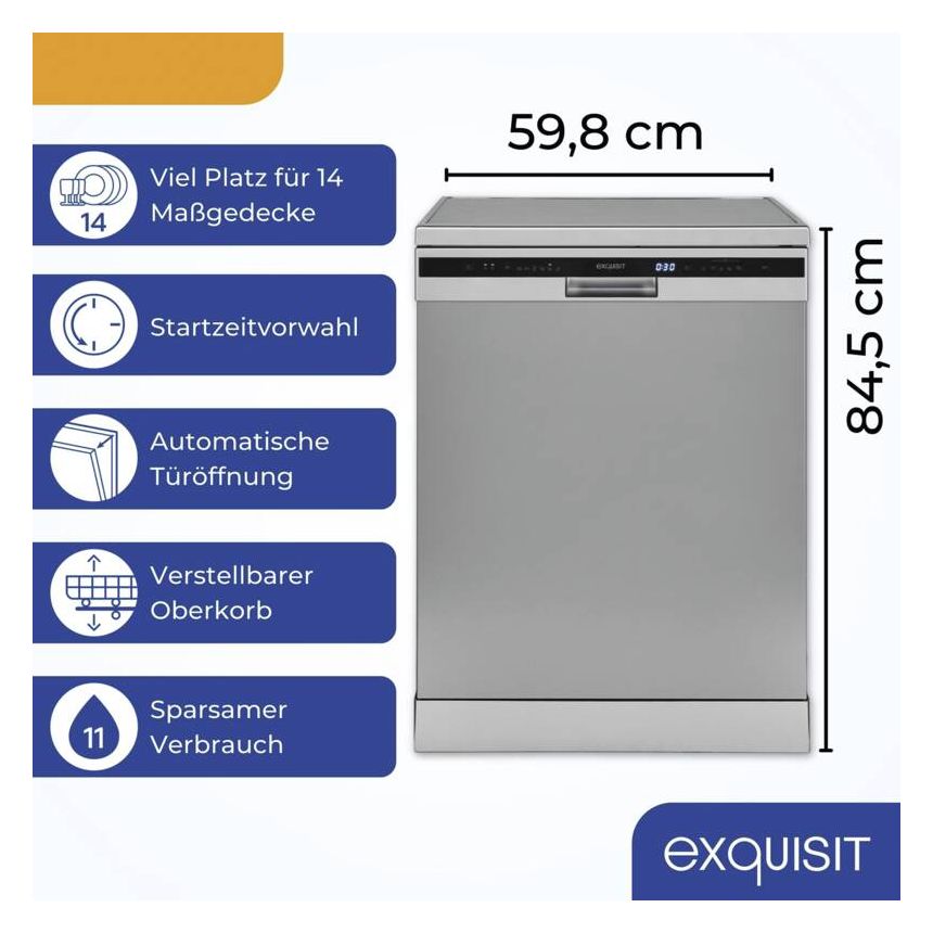 GSP6314-030C 60 cm Geschirrspüler freistehend Leise 14 Maßgedecke 