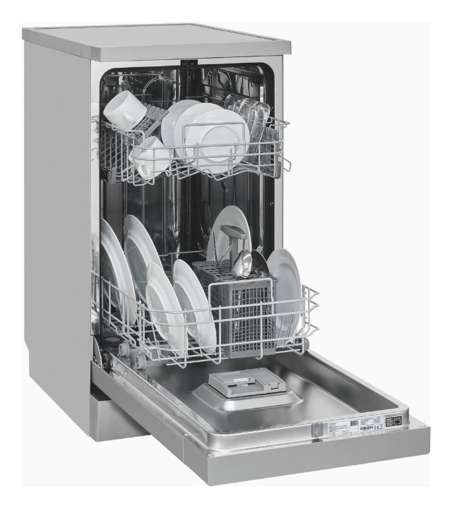 GSP9109-451D 45 cm Geschirrspüler freistehend Leise 9 Maßgedecke aquaStop Funktion 