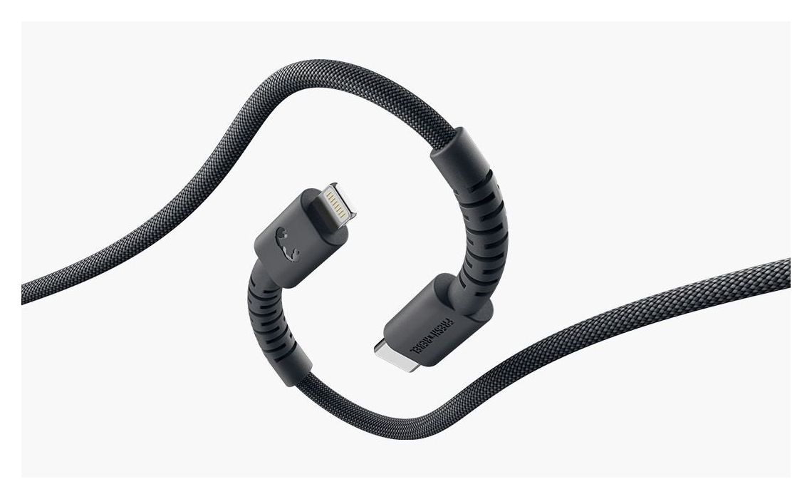 FlexWave Rundkabel Lightning auf USB C Männlich 2 m  (Grau) 