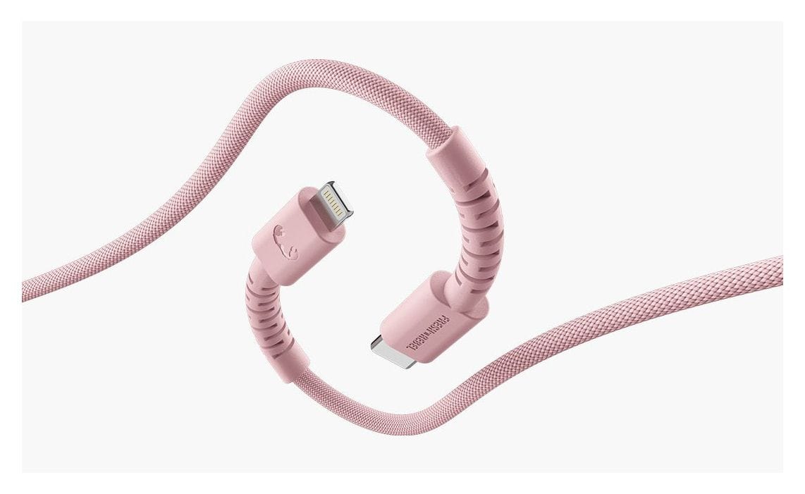 FlexWave Stecker Rundkabel Lightning auf USB C 2 m  (Pink) 
