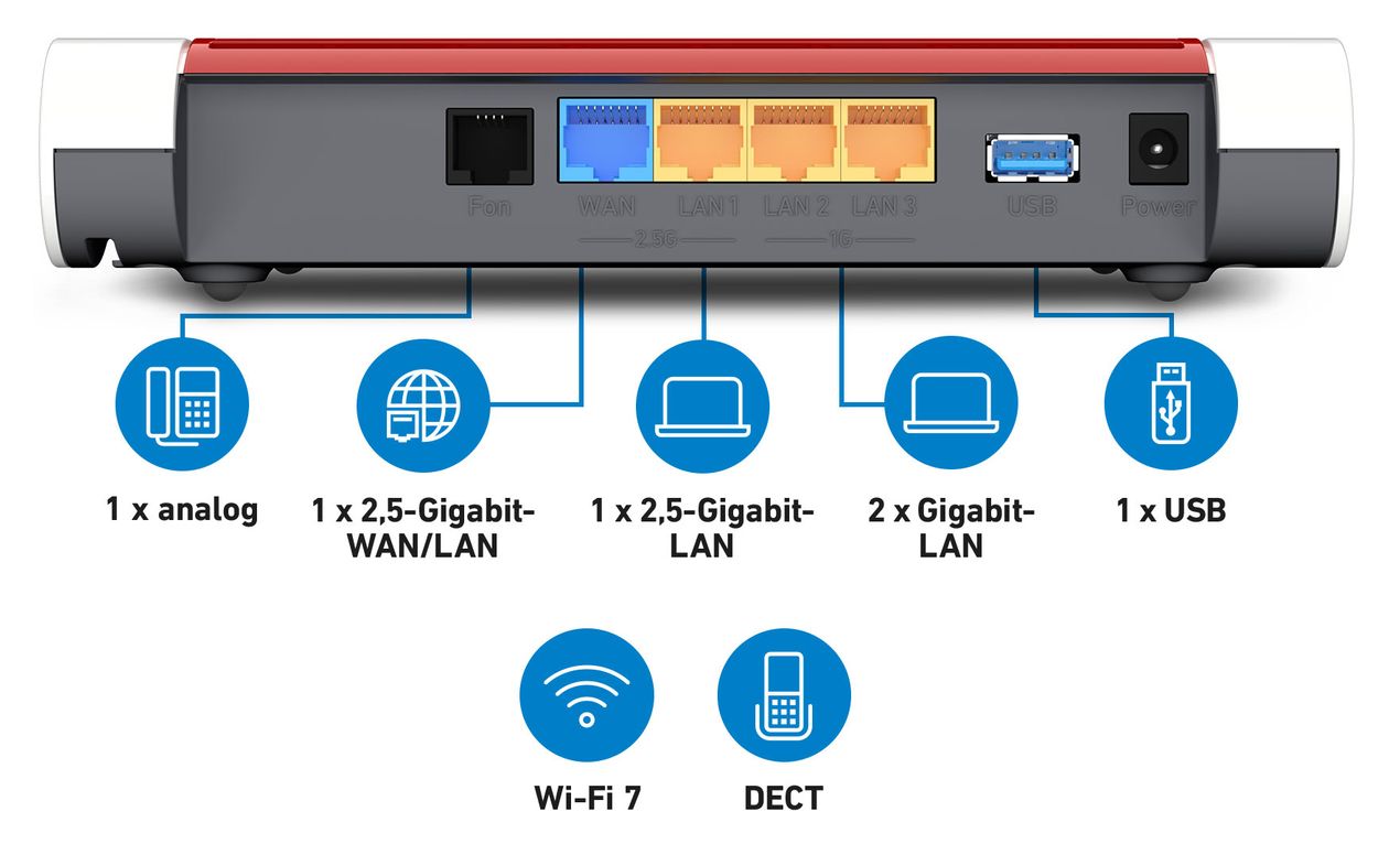 FRITZ!Box 4630 WiFi 7 Router Dual-Band (2,4 GHz/5 GHz) 688 Mbit/s 